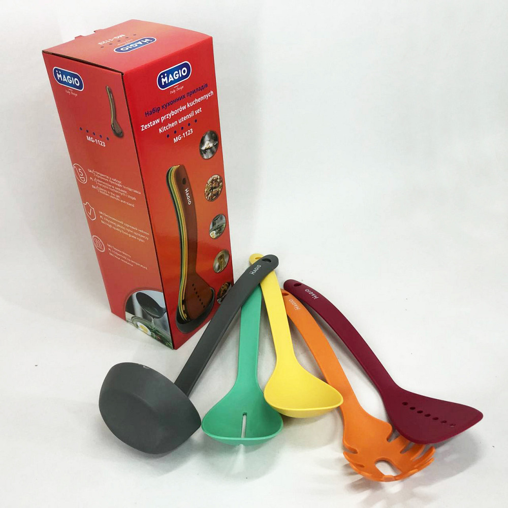 Силіконові кухонні прилади для готування, Набір кухарського, Набір кухонного начиння на підставці CG-15 Львів - фото 13