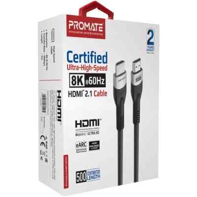 Кабель мультимедійний HDMI to HDMI 5.0m v2.1 grey Promate (primelink8k-500.grey) Вінниця