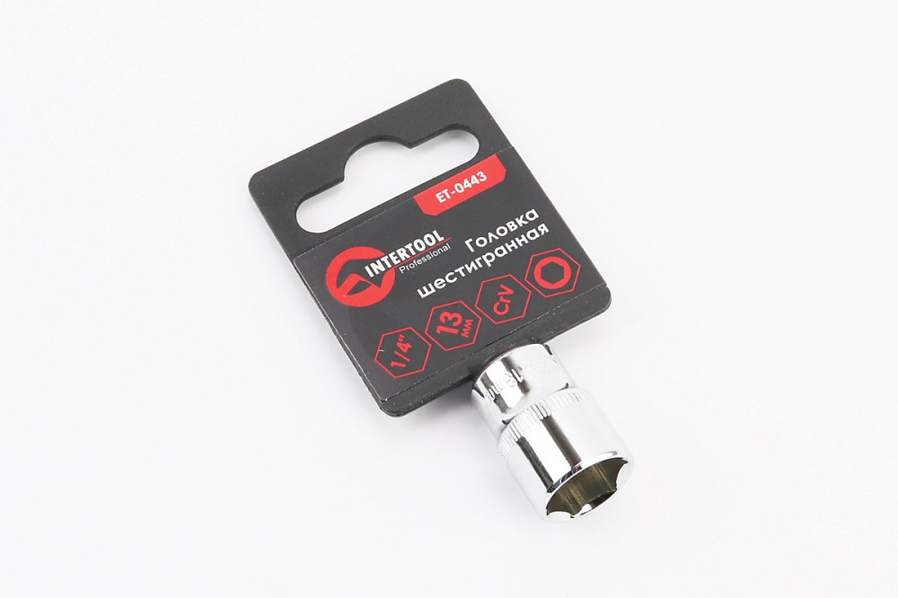 Головка торцева 6-гранна 1/4" 13мм CrV ET-0443 Київ - фото 1