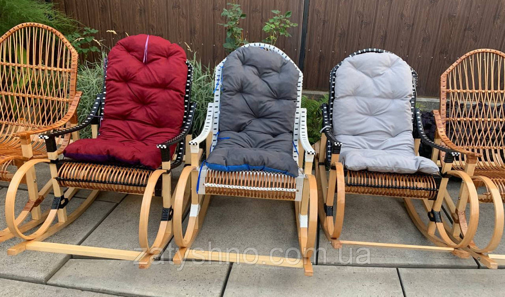 Крісло-гойдалка плетені з ротанга та лози Київ - фото 5