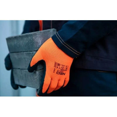 Защитные перчатки Neo Tools латексное покрытие, полиэстер, р.10, оранжево черные (97-612-10) Винница - изображение 2