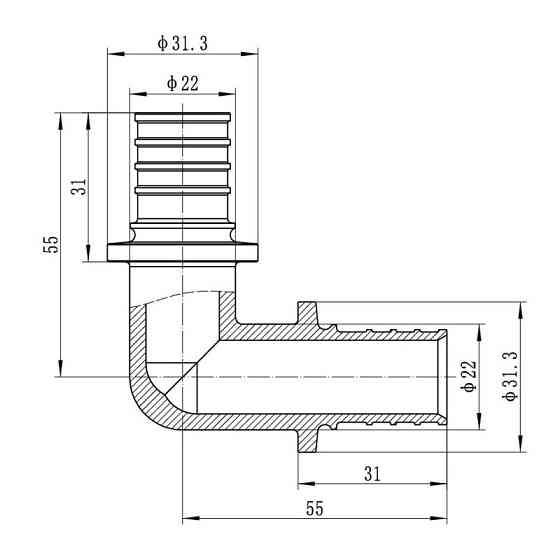 Уголок равнопроходной 90 Koer KA.L25 - 25(3.5mm) x 25(3.5mm) (KR4873) Киев