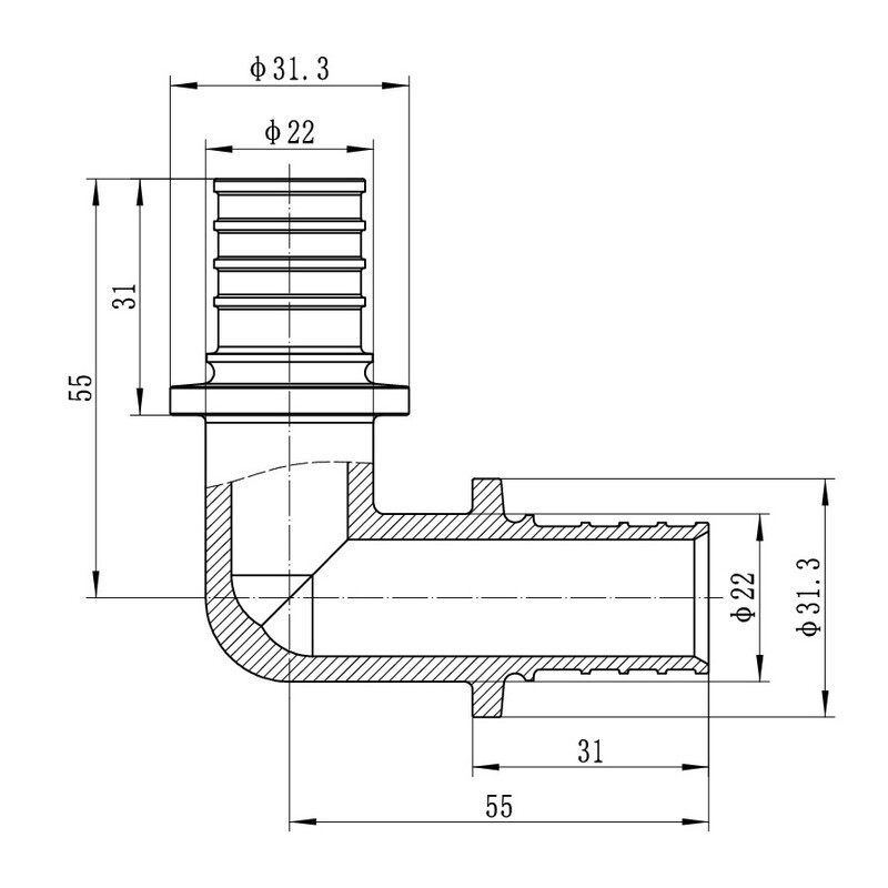 Уголок равнопроходной 90 Koer KA.L25 - 25(3.5mm) x 25(3.5mm) (KR4873) Киев - изображение 6