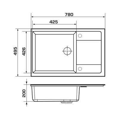 Мийка кухонна GRANADO Alicante black shine (gr2401) Вінниця