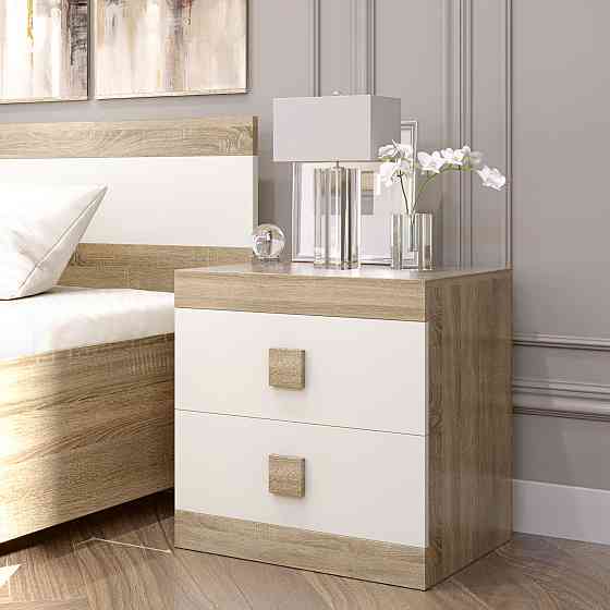 Тумба біля ліжка Еверест Соната 50х38х50 сонома + білий (DTM-2075) Дніпро