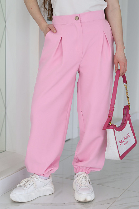 Жіночі широкі штани джогери "Flavio" | Батал Рожевий, 54-56 Київ - фото 4