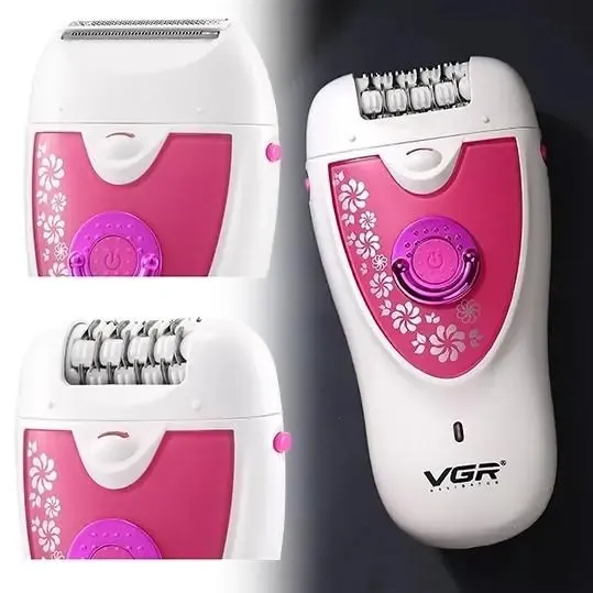 Эпилятор VGR V-722 аккумуляторный 2 скорости 32 пинцета с насадками / Беспроводной эпилятор Коломия - фото 2