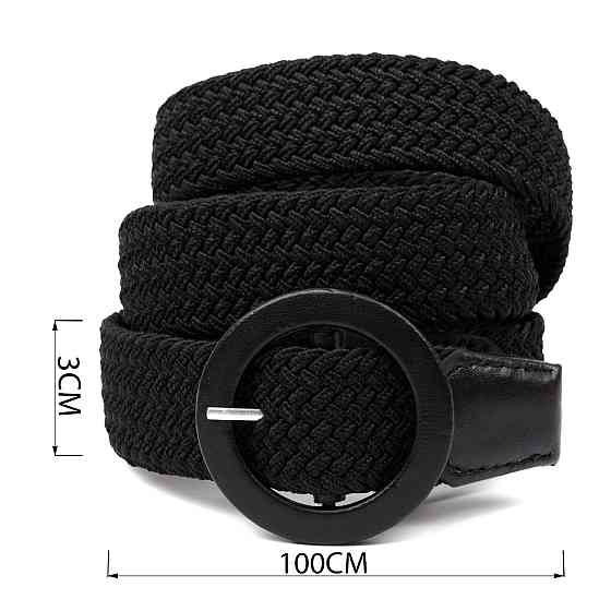 Женский текстильный ремень Vintage 20821 Черный Киев