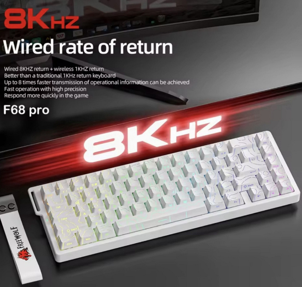 Магнітна клавіатура білих свічок | freewolf f68 | 8K Харків - фото 3