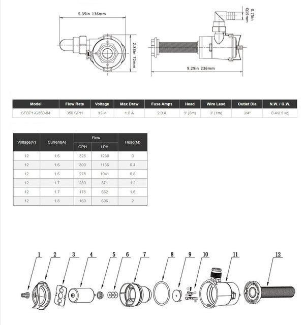 Аэратор Горизонтальный 350Gph Seaflo Киев - изображение 2