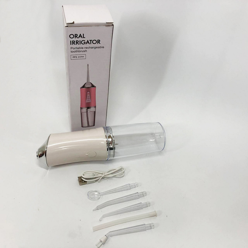 Ирригатор для чистки зубов и полости рта Oral Irrigator с аккумулятором и сменными насадками. Цвет: белый HK-42 Львов - изображение 10