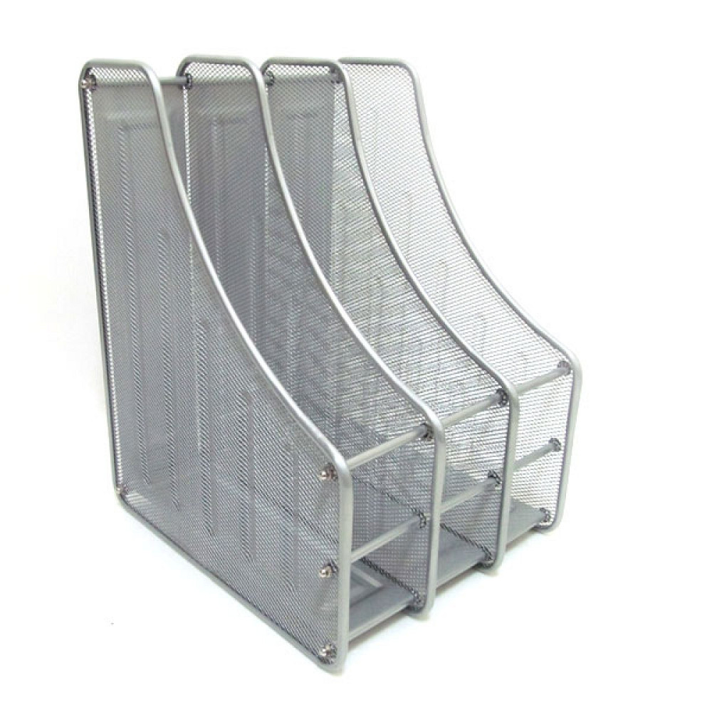 Лоток для документов вертикальный, металлический, серебро 3 секции Павлоград - изображение 2