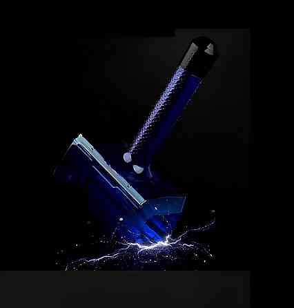 Пляшка для води RESTEQ у формі Молота Тора Mjolnir об’ємом 1.7 літра синього кольору — спортивна пляшка Marvel для фітнесу, Київ