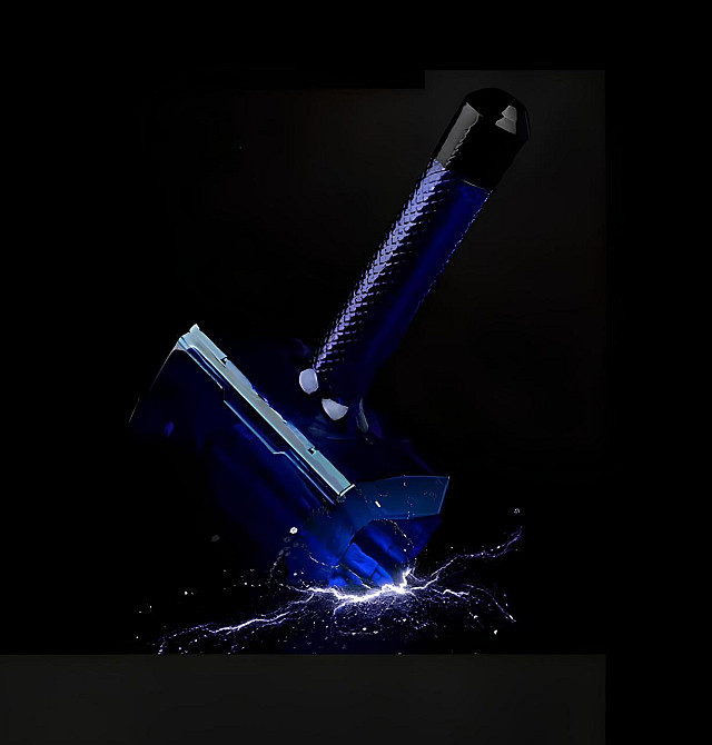 Пляшка для води RESTEQ у формі Молота Тора Mjolnir об’ємом 1.7 літра синього кольору — спортивна пляшка Marvel для фітнесу, Київ - фото 3