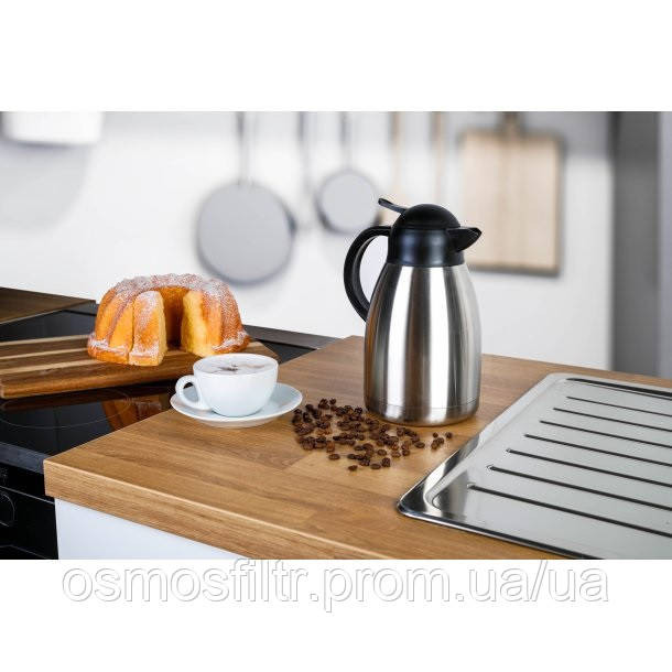 Термос Axentia 1500 мл нерж корпус ручка і носик чоний пластик з подвійними стінками 17x25x13 см (116793) Київ - фото 2