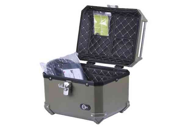 Кофр прямоугольный для мотоцикла, пластиковый зеленый, 45л Мукачево