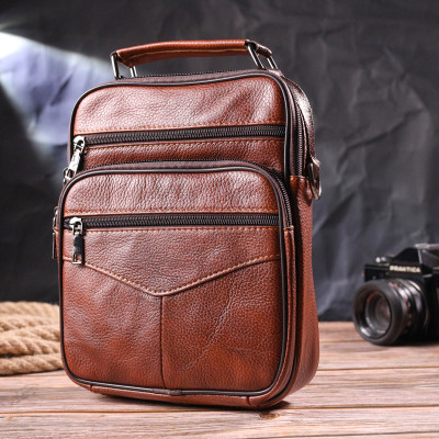 Сумка Vintage З ручкою шкіряна Руда (21277) Вінниця - фото 3