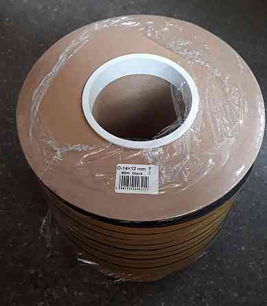 Самоклеючий гумовий ущільнювач для вікон та дверей профіль D 14х12 (40м) чорний Павлоград