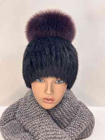 Шапка женская меховая фонарик Эльвира Бордовый Харьков