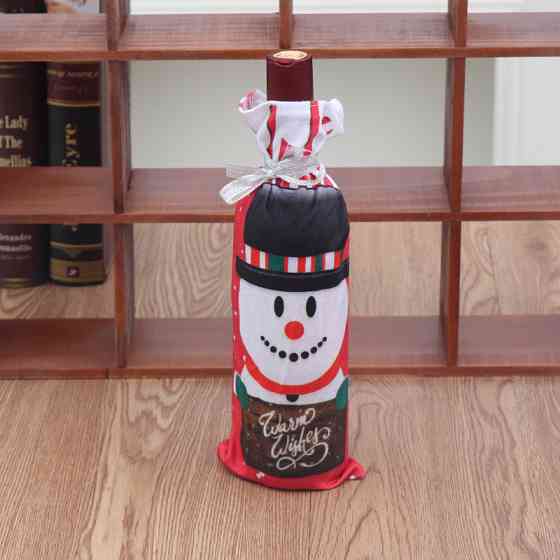 Чехол на бутылку новогодний Снеговик 34 на 12 см разноцветный Киев