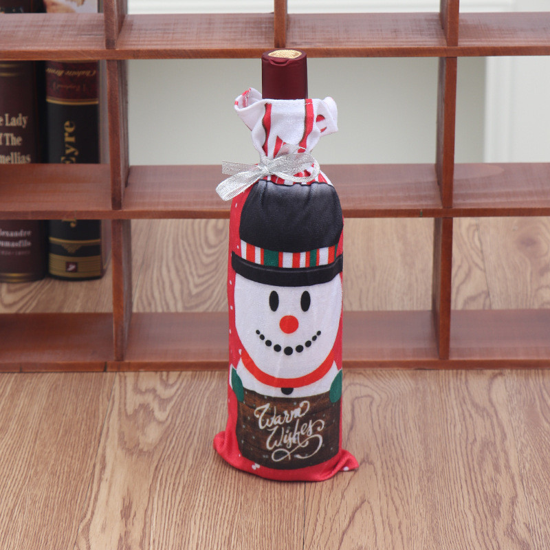Чохол на пляшку новорічний Сніговик 34 на 12 см різнобарвний Київ - фото 4