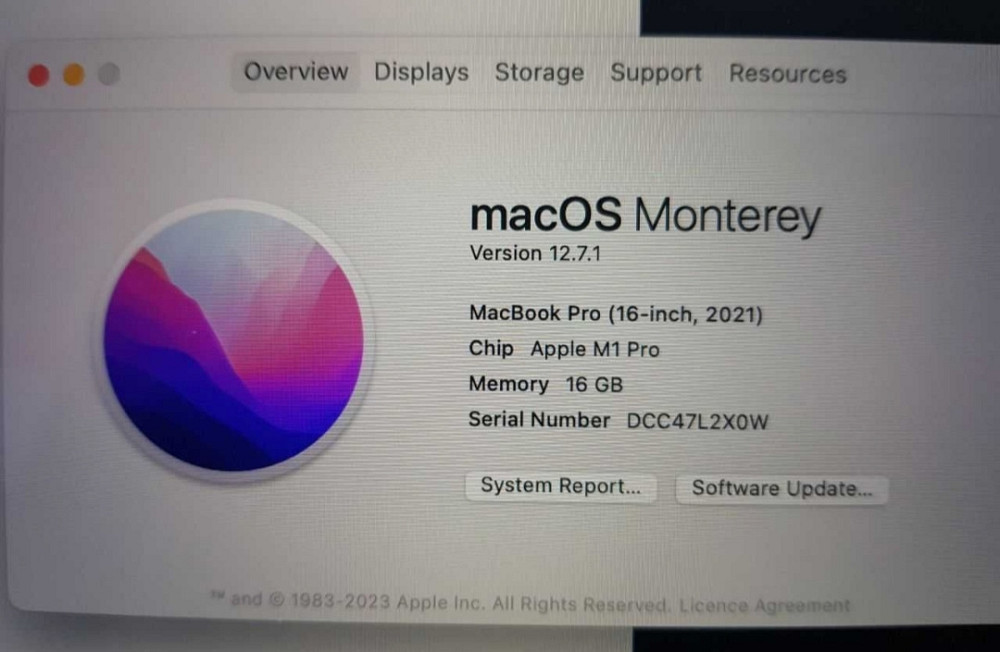 Ноутбук: MacBook Pro 16