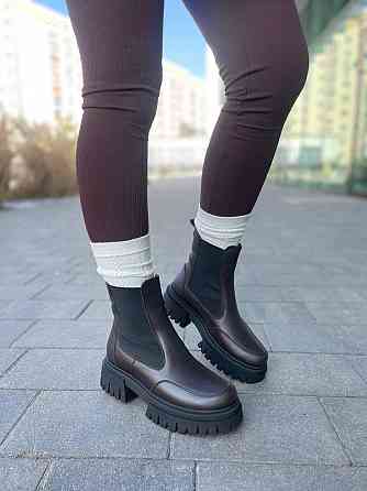 Edan Instruments Черевики жіночі EDAN шоколадні шкіра натуральна зима высота 13 см размеры 36-4 Коломыя