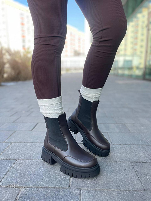 Edan Instruments Черевики жіночі EDAN шоколадні шкіра натуральна зима высота 13 см размеры 36-4 Коломыя - изображение 1