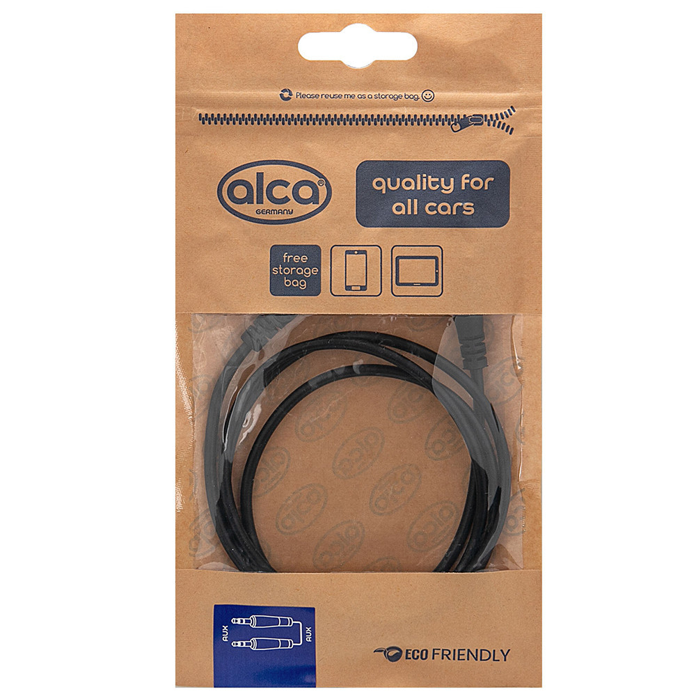 Аудіо кабель AUX 3,5мм, 1м, чорний Alca, 510910 Київ - фото 1