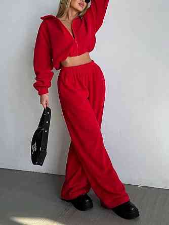Женский теплый прогулочный костюм двойка Красный, 46/48 Одесса