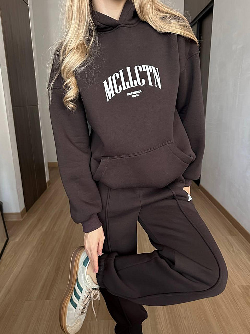 Женский теплый прогулочный костюм двойка: кофта и штаны турецкая трехнить на флисе 48/52 Одесса - изображение 7