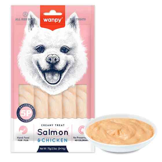 Wanpy Creamy Lickable Treat Salmon&Chicken ВАНПИ ЛОСОСЬ КУРИЦА жидкое лакомство для собак Киев