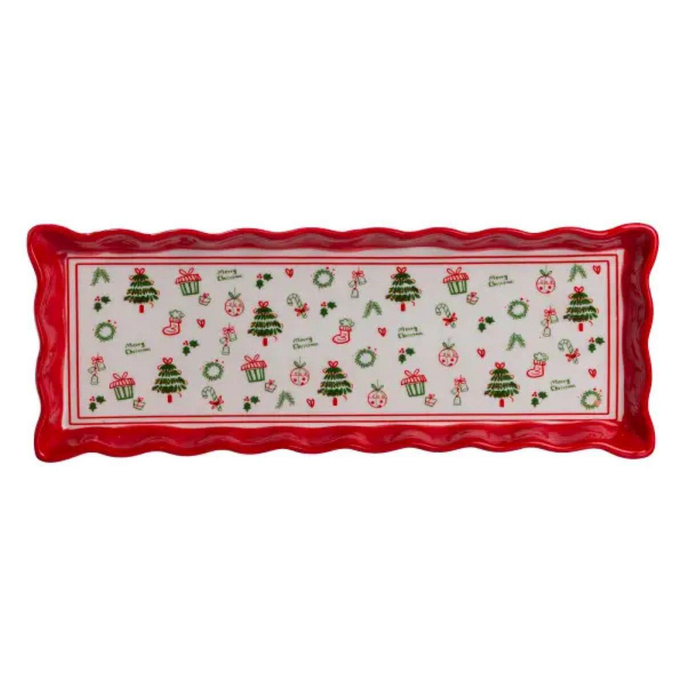 Сервірувальне новорічне блюдо для закусок Merry Christmas 36,5×13×3 (см) з порцеляни CR-1-16 Київ - фото 6