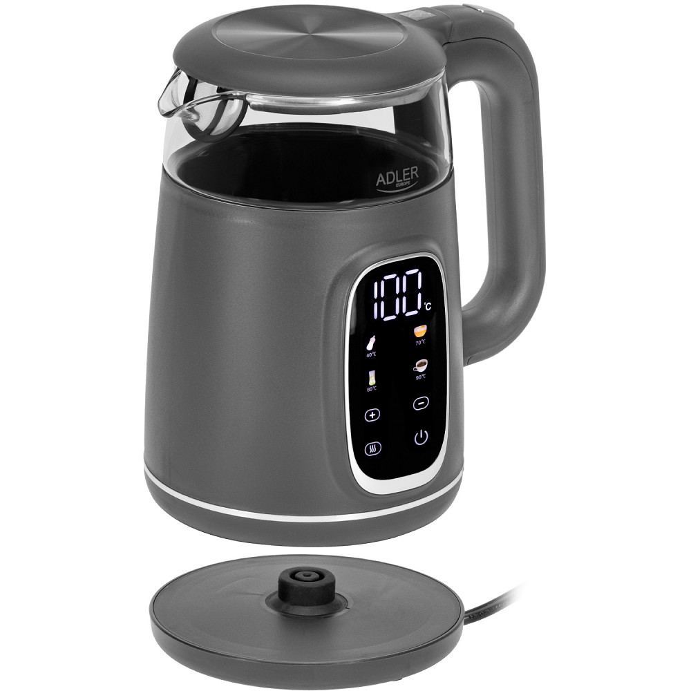 Електрочайник Adler AD 1305 grey 1850-2200Вт/ 1.7л/ скло/ встановлення температури/ Вінниця - фото 5