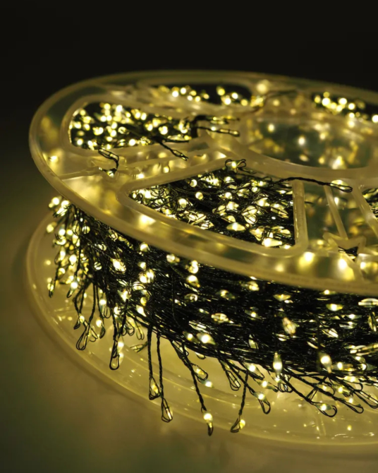 Гірлянда роса мішура на зеленому проводі 30 метрів 900лед Niki Light роса мішура з режимами вулична гірлянда на пульті тепло біла Київ - фото 7