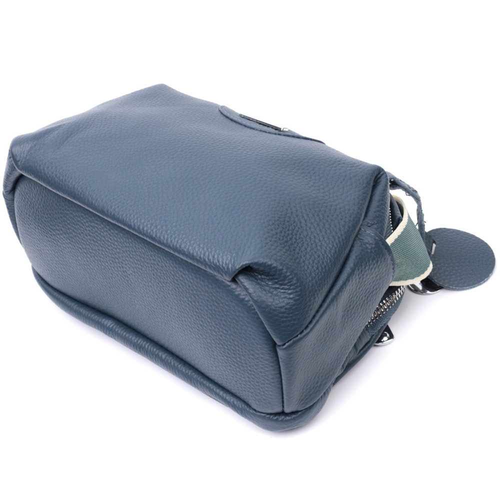 Отменная сумка на каждый день с двумя отделениями из натуральной кожи Vintage 22595 Синяя Киев - изображение 7