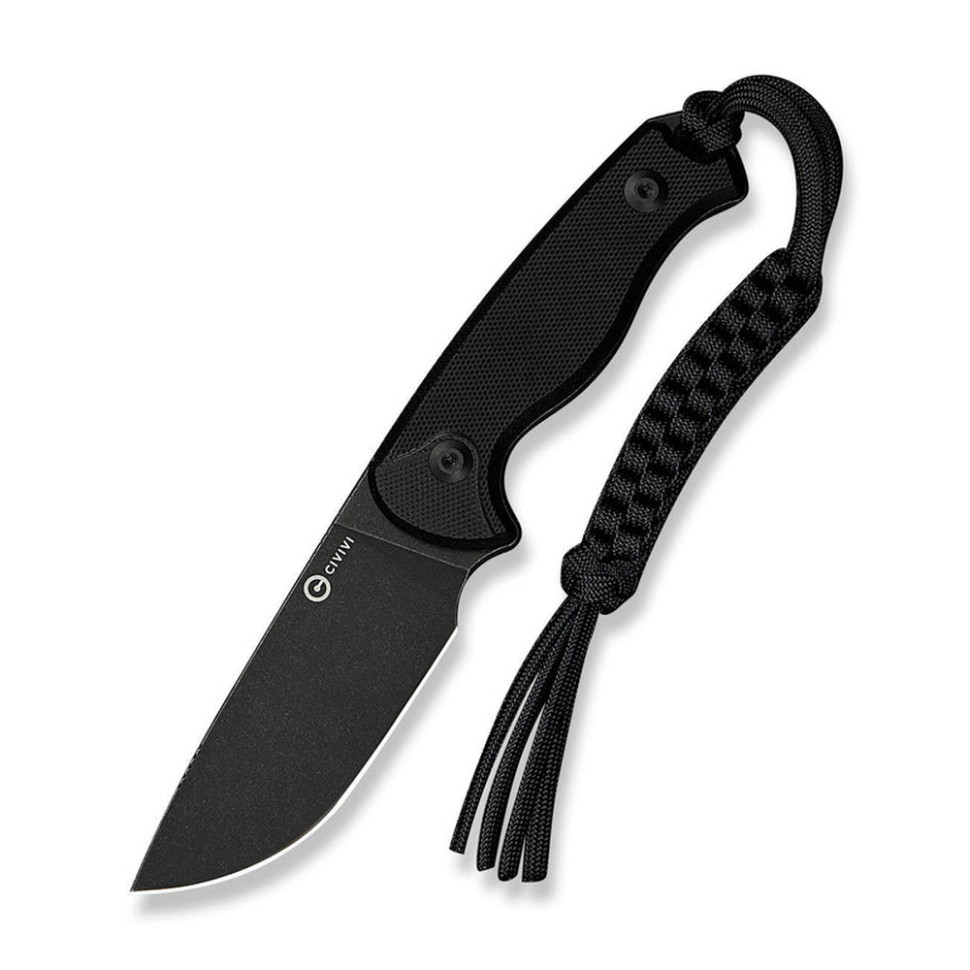 Нож фиксированный тактический Civvi Timberbark, (8.1 см) 14C28N / G10 черный Киев - изображение 2