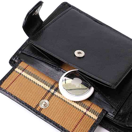 Бумажник мужской из гладкой натуральной кожи Черный (Tony Perotti) Киев