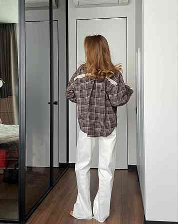 Жіноча стильна повсякденна картата сорочка фланель Шоколад Одеса