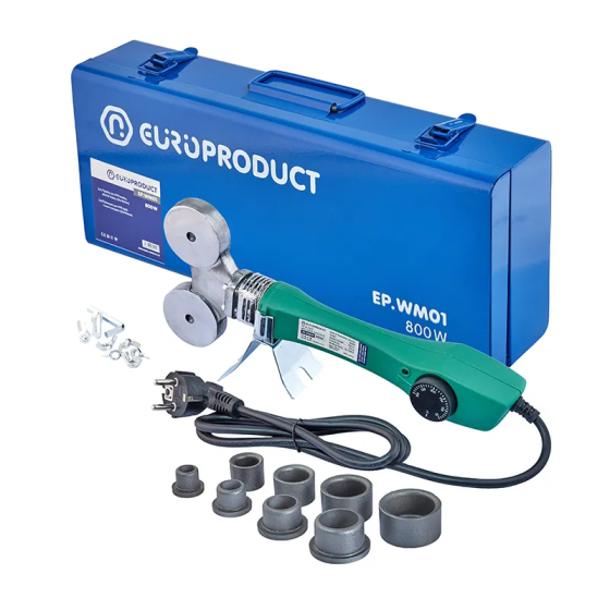 Паяльник для труб PPR Europroduct EP.WM01 (плоскі насадки) 20/40mm (EP6091) Київ