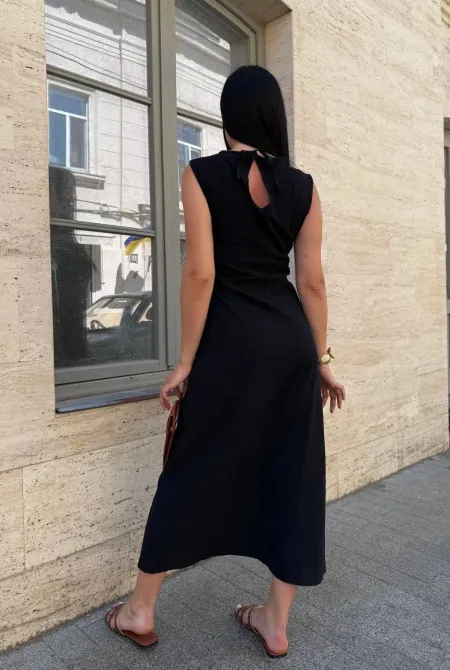 Літній сарафан міді з льону жатка | Купити жіночий сарафан Одеса - фото 5