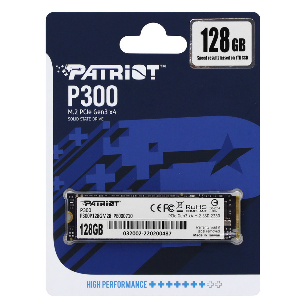 SSD диск накопичувач M.2 Patriot P300 128GB NVMe 2280 PCIe 3.0 3D TLC P300P128GM28 Одеса - фото 2