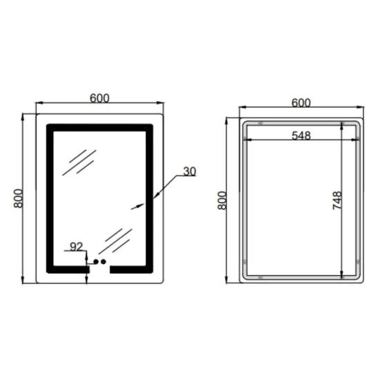 Дзеркало Lidz Kubis (KU2) 600х800 з LED-підсвіткою Touch, з антизапотіванням, з димером, рег. яскравості LD78LF937608048449 Київ