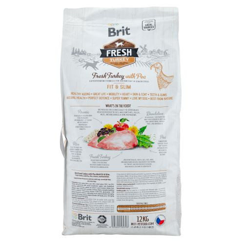 Корм сухий Brit Fresh Turkey/Pea Fit and Slim для собак похилого віку і зайвою вагою з індичкою та горохом 12 кг Київ - фото 3