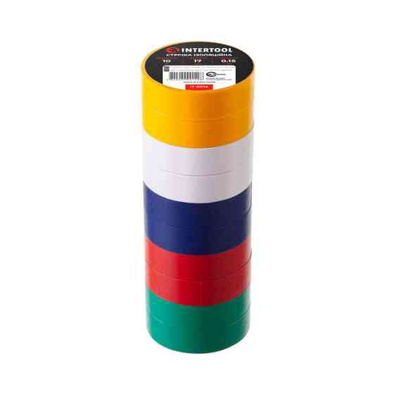 Стрічка ізоляційна 0.15мм*17мм*10м кольорова INTERTOOL IT-0014 Киев