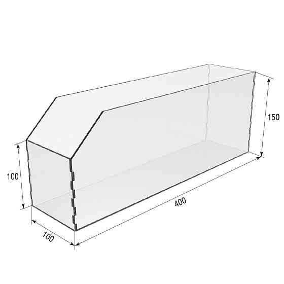 Коробка акриловая EKOSTAR 100х400х150 Киев
