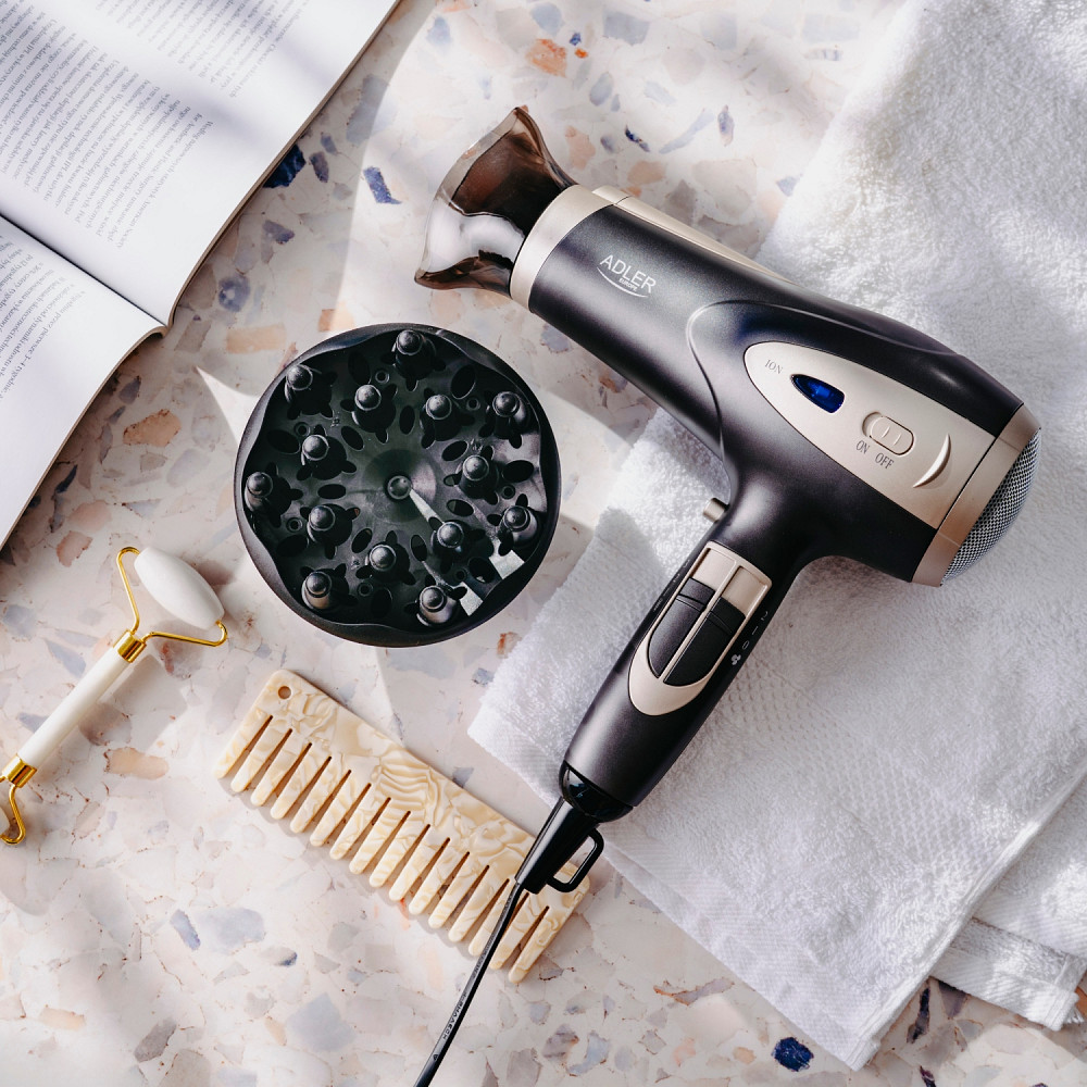 Фен Adler AD 2248 grey champane 2200Вт/ 2 швидкості/ хол.обдув/ темп.режимів-3/ іонізація/ дифузор Вінниця - фото 9