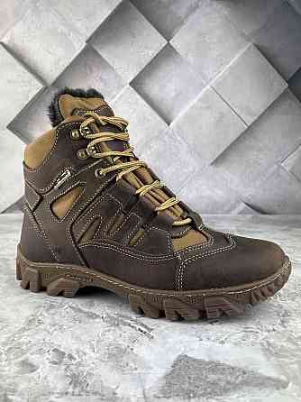 Військові зимові чоловічі черевики на хутрі тактичні шкіряні зимові черевики взуття військове зимове WAR Львів