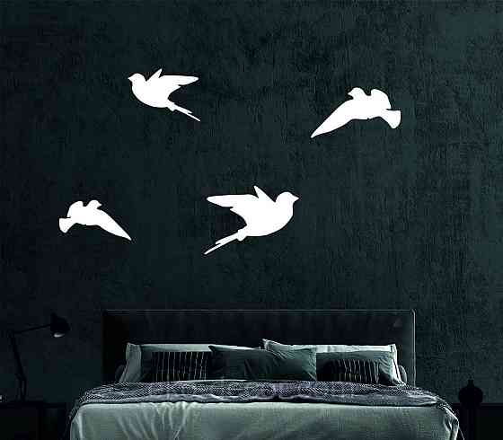 Декоративное настенное Панно «Птичка» Декор на стену(цена за 1шт) 20*12 см, Белый Киев