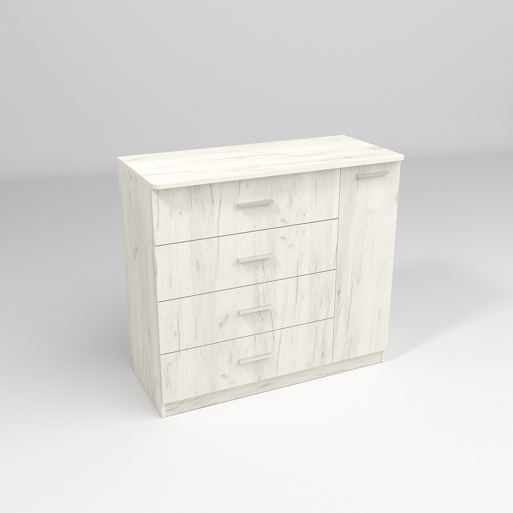 Комод Сабріна №2, Дуб Крафт Білий, 1100/500/1000 Львів - фото 2